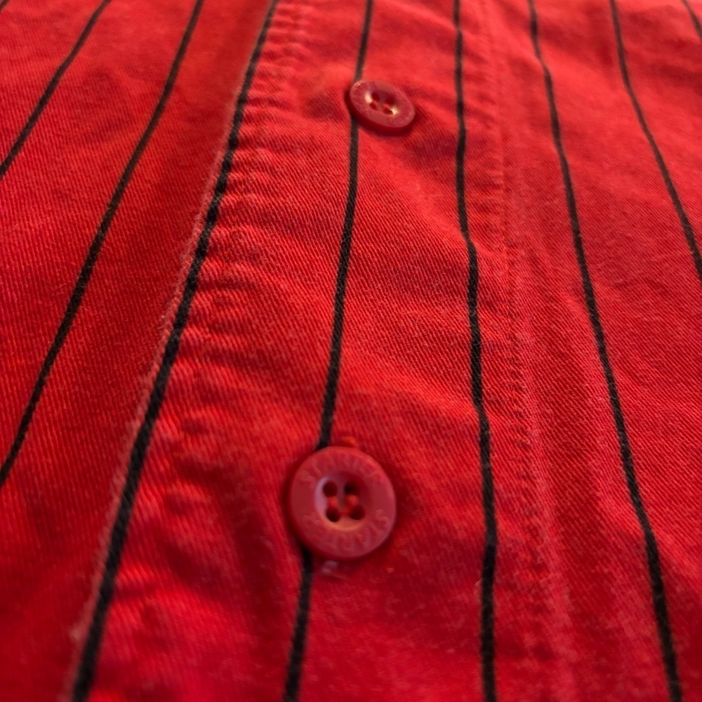 Vintage STARTER 90s Chicago Bulls Pinstripe Baseball Jersey 
Men’s XXL - Picture 9 of 13